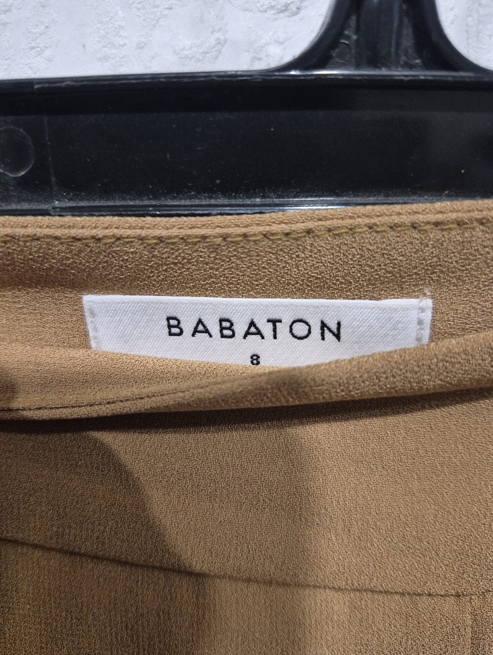 Aritzia Babaton Lincoln Pant Wide Leg Japanese Crepe Tan 8 - Picture 4 of 7